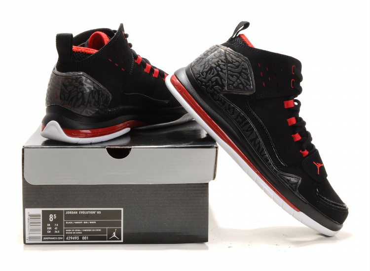 Air Jordan Evolution 85 Black Red Shoes With Original Box - Click Image to Close