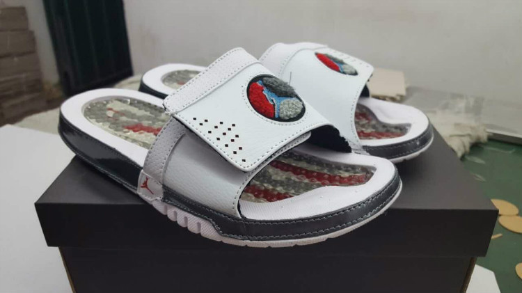 2016 Jordan Hydro VIII White Red Sandal - Click Image to Close