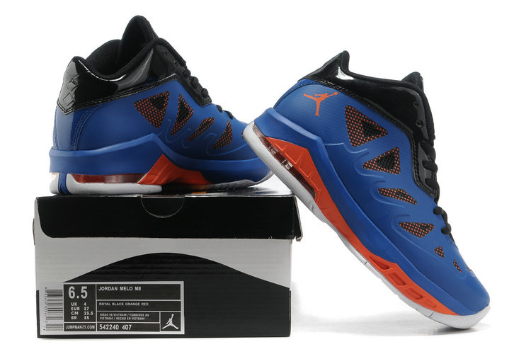 Air Jordan Melo 8 Blue Black Orange Whitte Shoes For Women