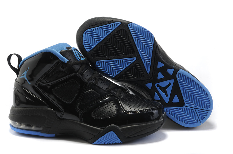 Real Air Jordan Old School II Shoes Black Blue - Click Image to Close