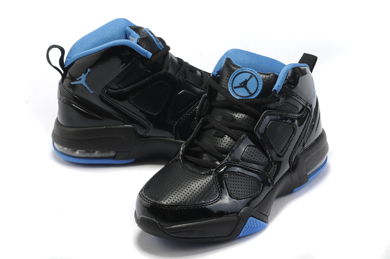 Real Air Jordan Old School II Shoes Black Blue - Click Image to Close