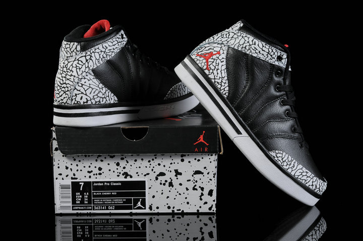 Air Jordan Pro Classic Black Grey Cement For Women - Click Image to Close