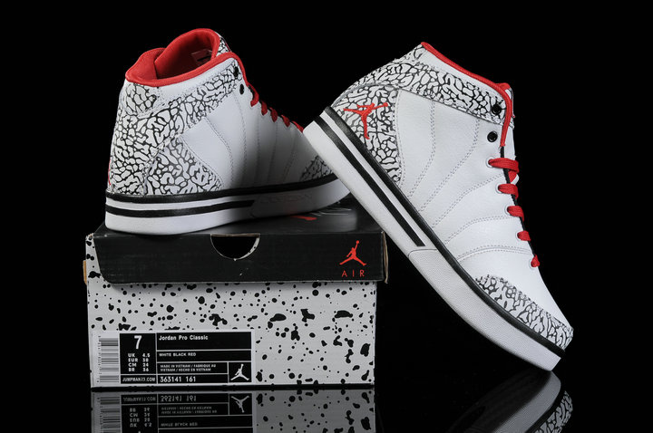 Air Jordan Pro Classic White Red Black Cement For Women - Click Image to Close