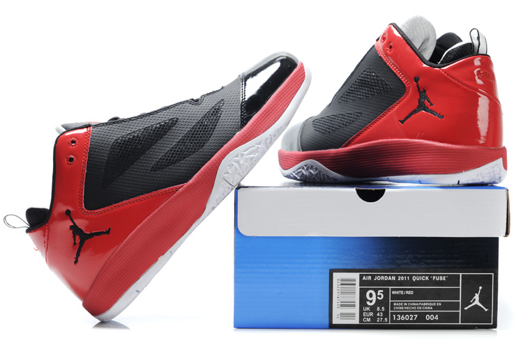 Air Jordan Quick Fuse Shoes Black Red - Click Image to Close