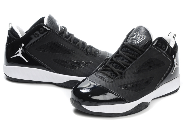 Air Jordan Quick Fuse Shoes Black White Logo - Click Image to Close