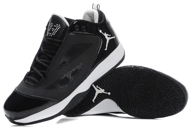 Air Jordan Quick Fuse Shoes Black White Logo - Click Image to Close