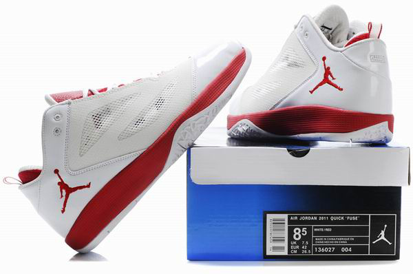 Air Jordan Quick Fuse Shoes White Red - Click Image to Close