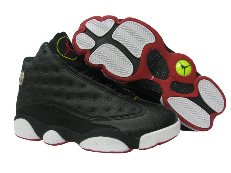 Air Jordan Retro 13 Black White Red - Click Image to Close