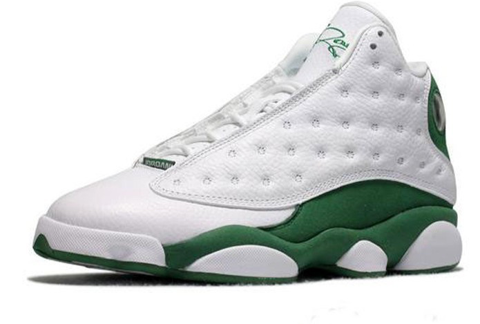 Air Jordan Retro 13 Shoes White Green - Click Image to Close