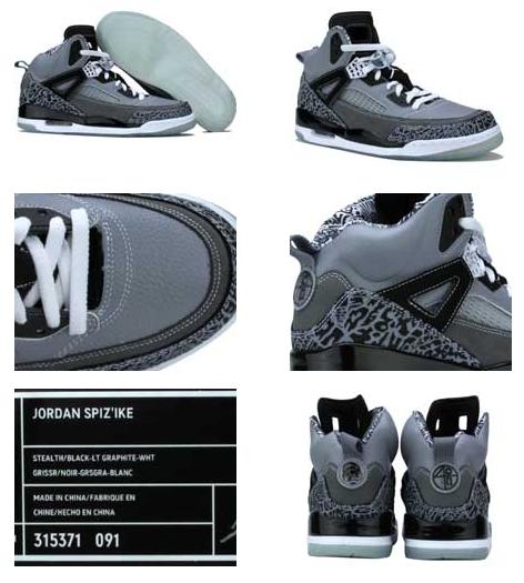 Authentic Air Jordan Spizike Stealth Black Lt Graphite White Shoes - Click Image to Close