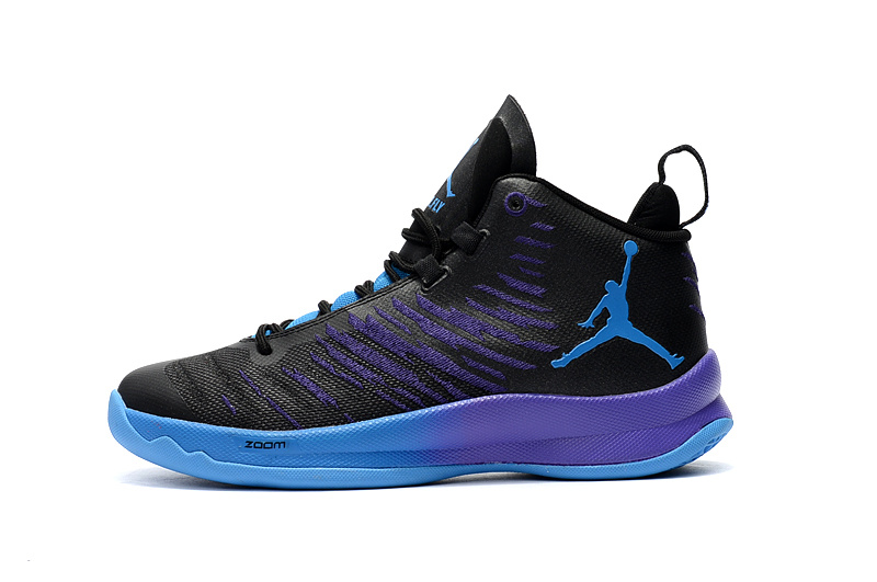 2016 Jordan Super Fly 5 Black Purple Shoes