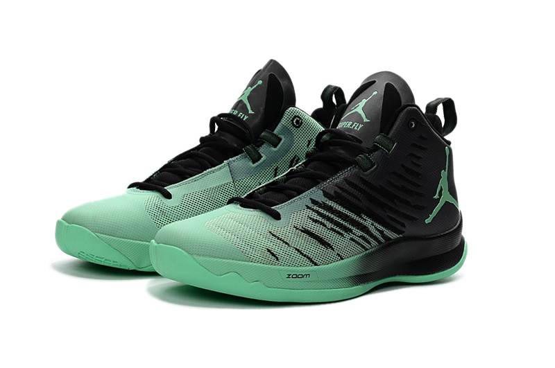 2016 Jordan Super Fly X Black Green Basketball Shoes - Click Image to Close