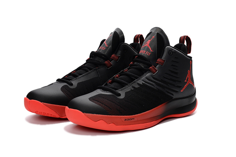 2016 Jordan Super Fly X Black Red Basketball Shoes - Click Image to Close