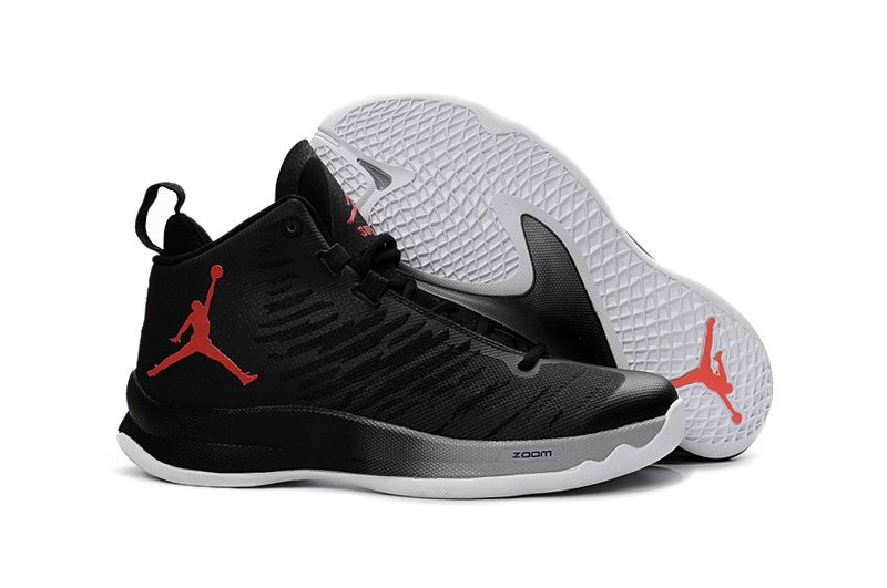 2016 Jordan Super Fly X Black Red White Basketball Shoes - Click Image to Close