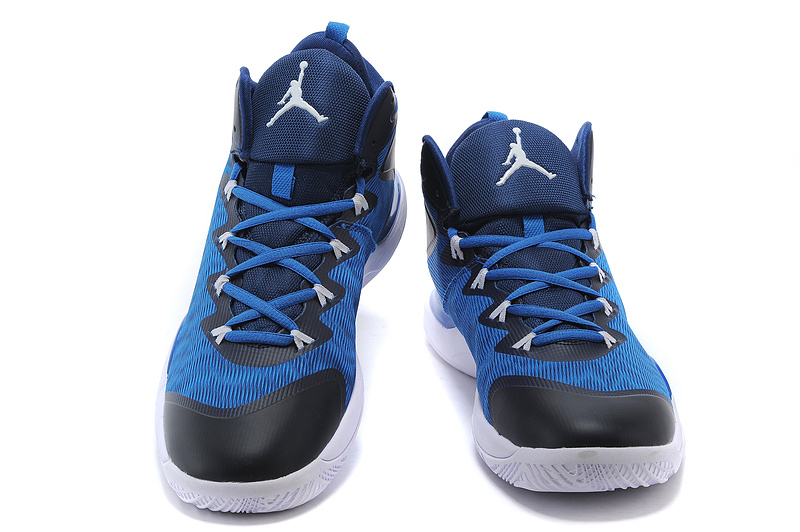 2015 Jordans Super.Fly 3 X Blue Black White - Click Image to Close