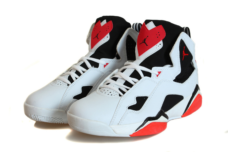 2015 Jordans True Flight White Black Red - Click Image to Close