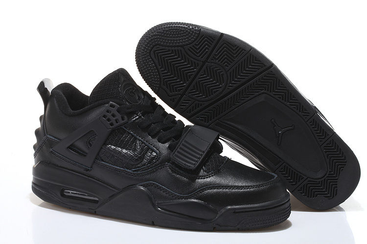 Limited Air Jordan 4 Shoes All Black - Click Image to Close