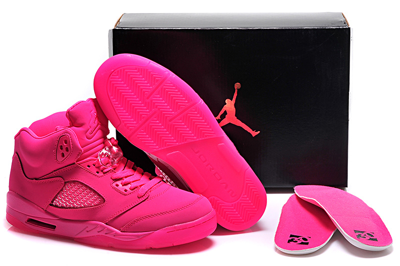 2015 Women's All Pink Air Jordan 5 Shoes - Click Image to Close