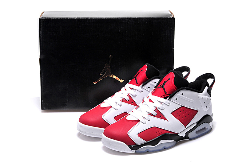 2015 Air Jordan 6 Low Carmine White Black Shoes - Click Image to Close