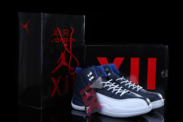 Chalcedony Air Jordan 12 Blue White Shoes - Click Image to Close