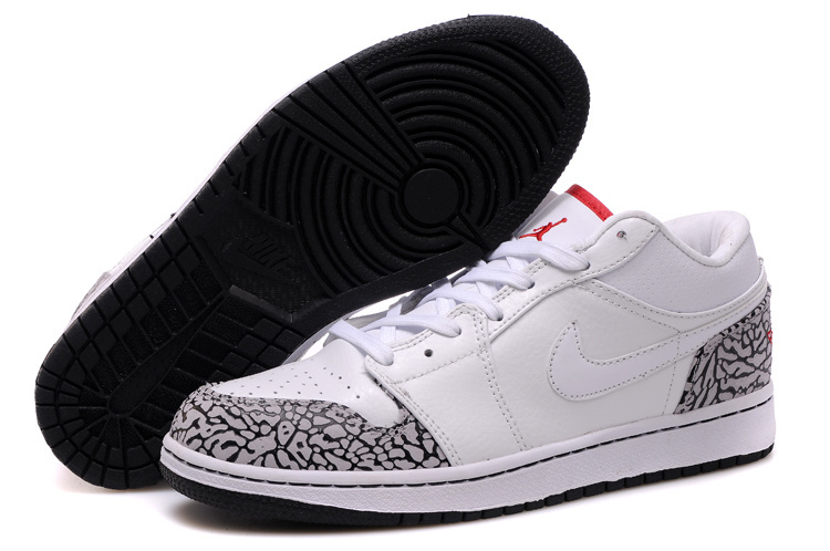 Air Jordan 1 Low White Red Cheetah Print Shoes - Click Image to Close