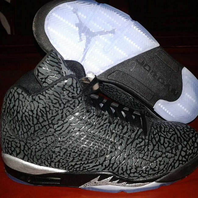 Cheetah Print Jordan 5 Black Silver Shoes - Click Image to Close