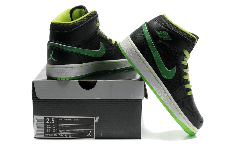 Air Jordan 1 Transparent Durable Sole Black Green