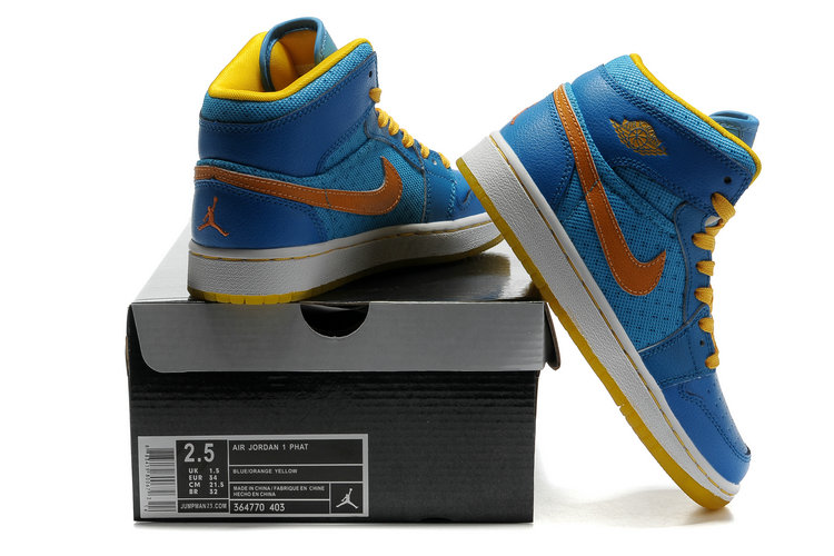 Air Jordan 1 Transparent Durable Sole Blue Orange - Click Image to Close