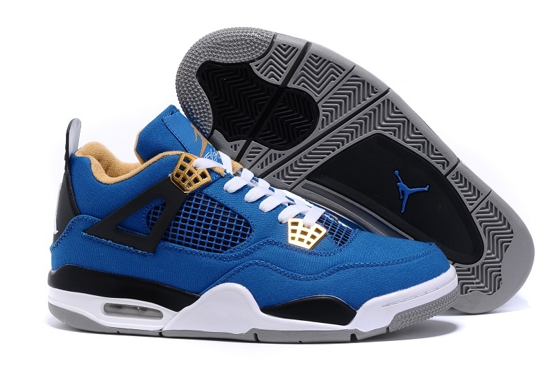 2015 Eminem x Carhartt x Air Jordan 4 Blue White Black Shoes - Click Image to Close