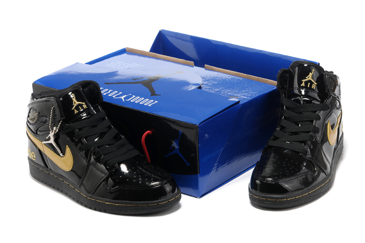Hardcover Air Jordan 1 All Black Shoes - Click Image to Close