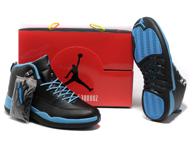 Hardcover Air Jordan 12 Black Blue Shoes