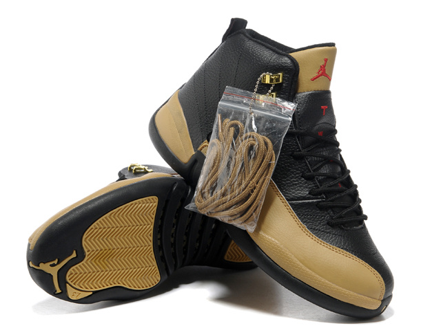 Hardcover Air Jordan 12 Black Brown Shoes - Click Image to Close