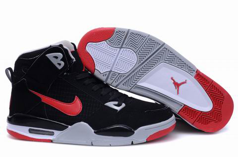 High Heel Air Jordan 4 Black Red Grey Shoes - Click Image to Close