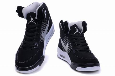High Heel Air Jordan 4 Black White Shoes - Click Image to Close