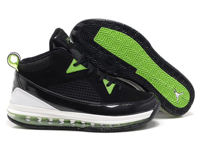 Jordan Fly Whole Palm Black White Green Shoes - Click Image to Close