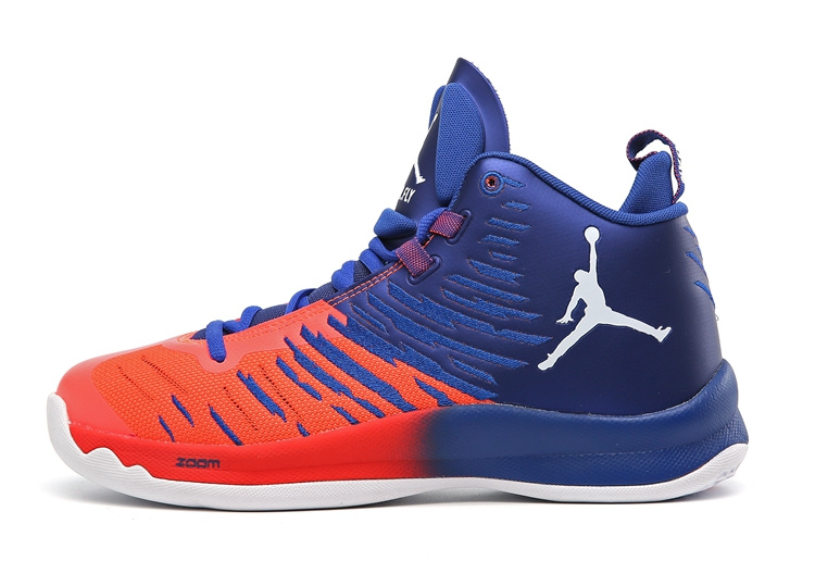 2016 Jordan Super Fly X Blue Orange White Shoes