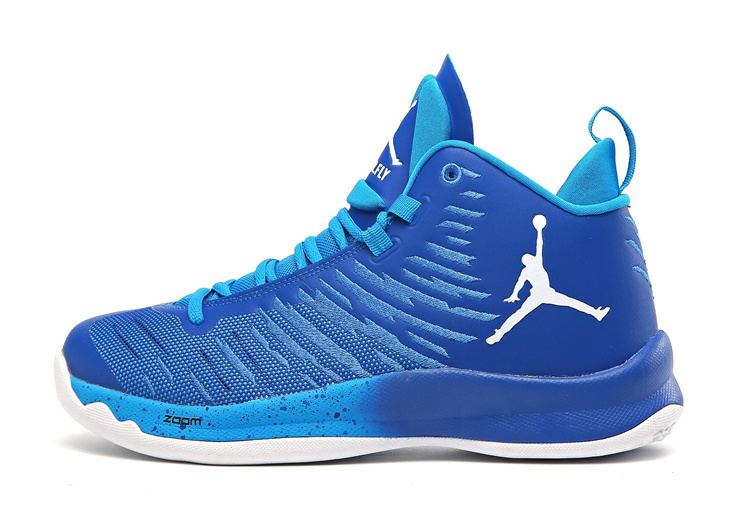 2016 Jordan Super Fly X Blue White Shoes - Click Image to Close