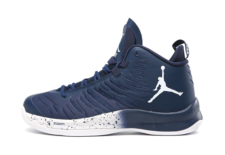 2016 Jordan Super Fly X Deep Blue White Shoes - Click Image to Close