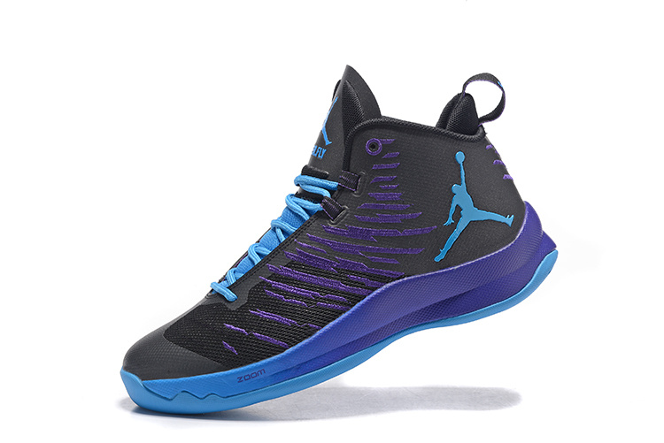 2016 Air Jordan Super Fly 5 Black Purple Shoes