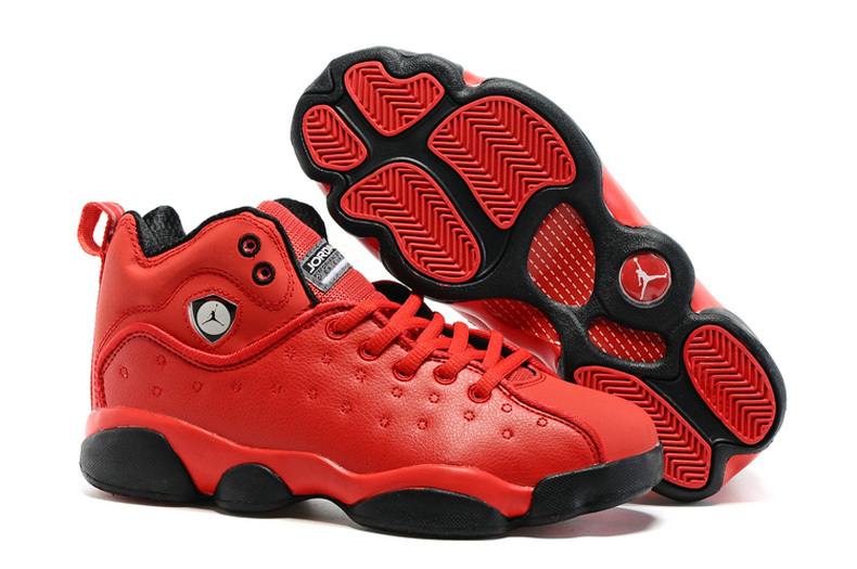 Jordan Team 2 GS All Red Black Shoes - Click Image to Close