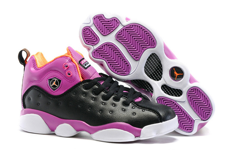 Jordan Team 2 GS Black Purple Shoes - Click Image to Close