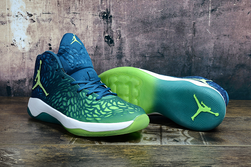 2016 Air Jordan Ultra Fly Blue Green White Shoes - Click Image to Close