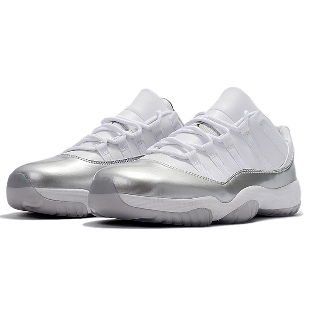 Jordans 11 Low Sliver White Shoes