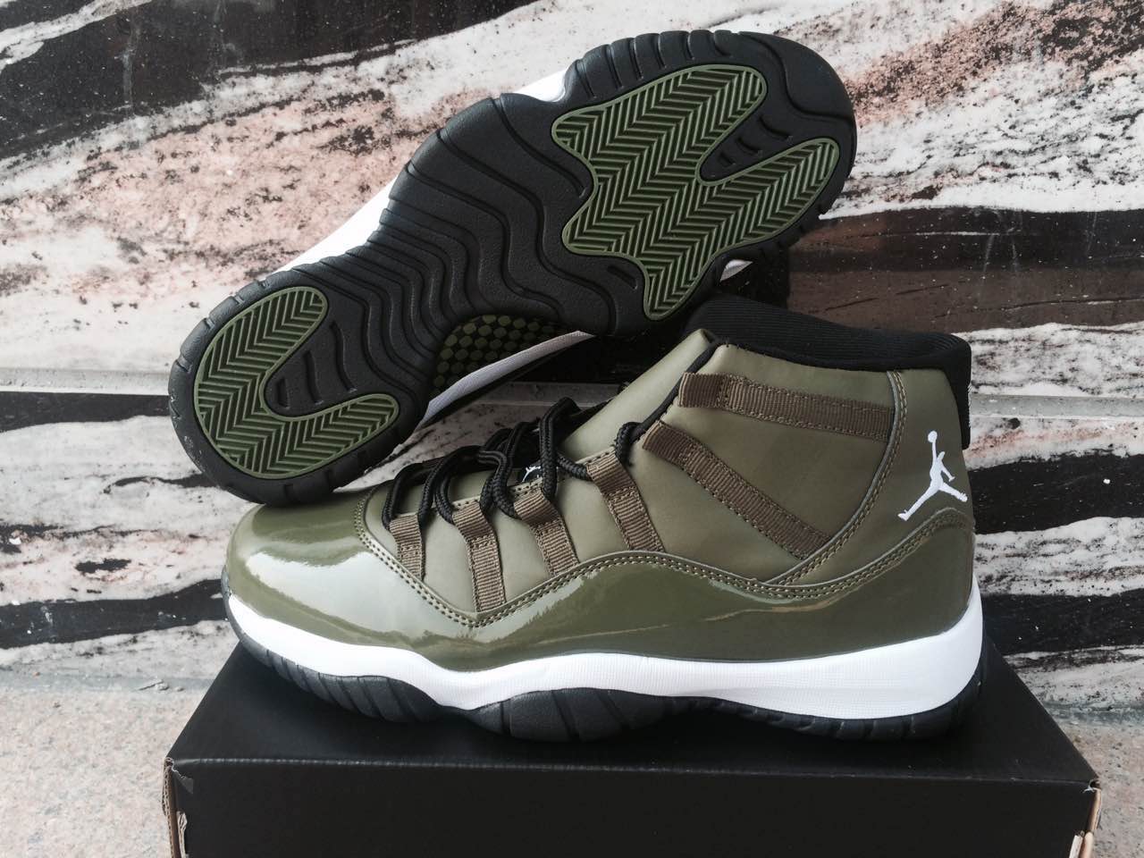 Jordans 11 Olive Green High Shoes