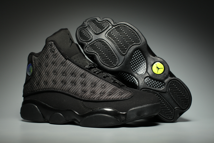 Jordans 13 All Black Shoes - Click Image to Close