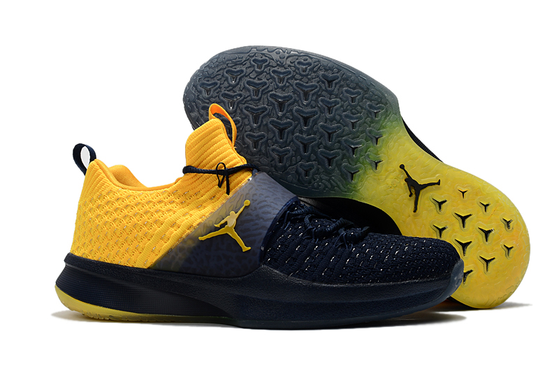 Jordans Trainer 2 Dark Blue Yellow Shoes