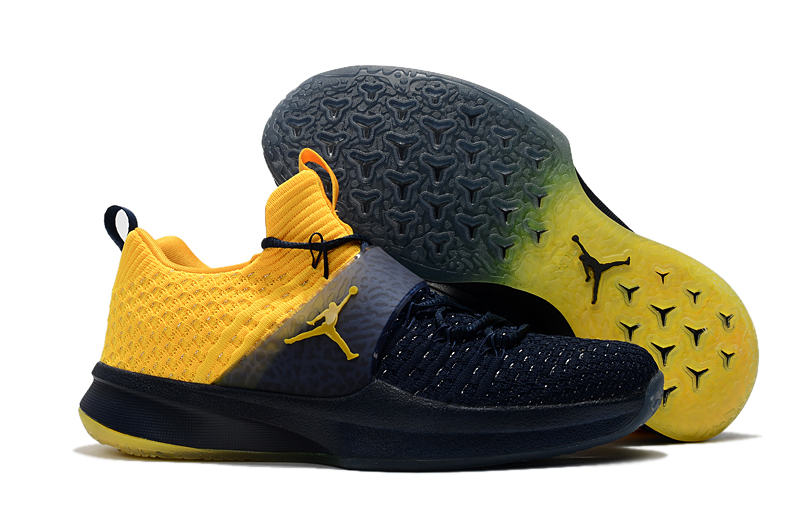 Jordans Trainer 2 Dark Blue Yellow Shoes - Click Image to Close