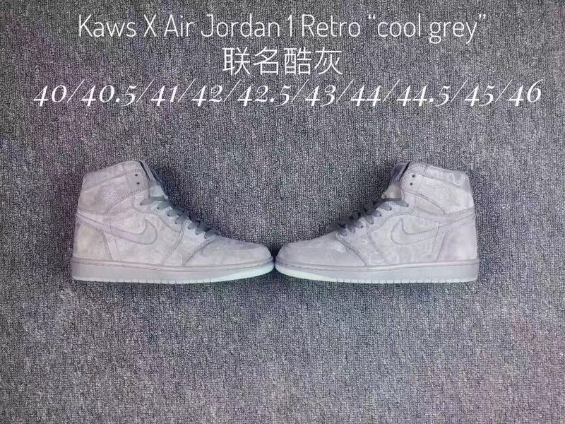 2017 KAWS x Air Jordan 1 Cool Grey - Click Image to Close