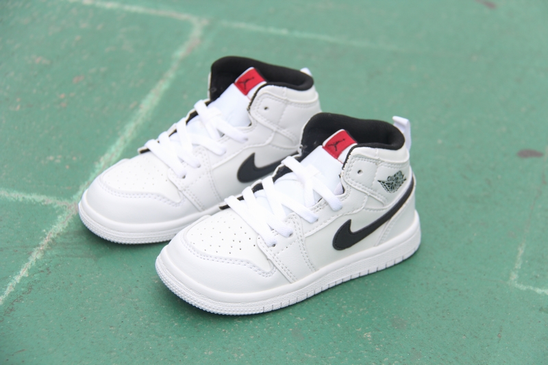 New Kid's Air Jordan 1 Retro White Black Shoes - Click Image to Close