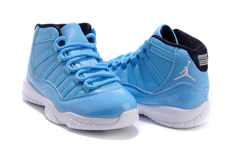 Kids Air Jordan 11 Blue White Shoes
